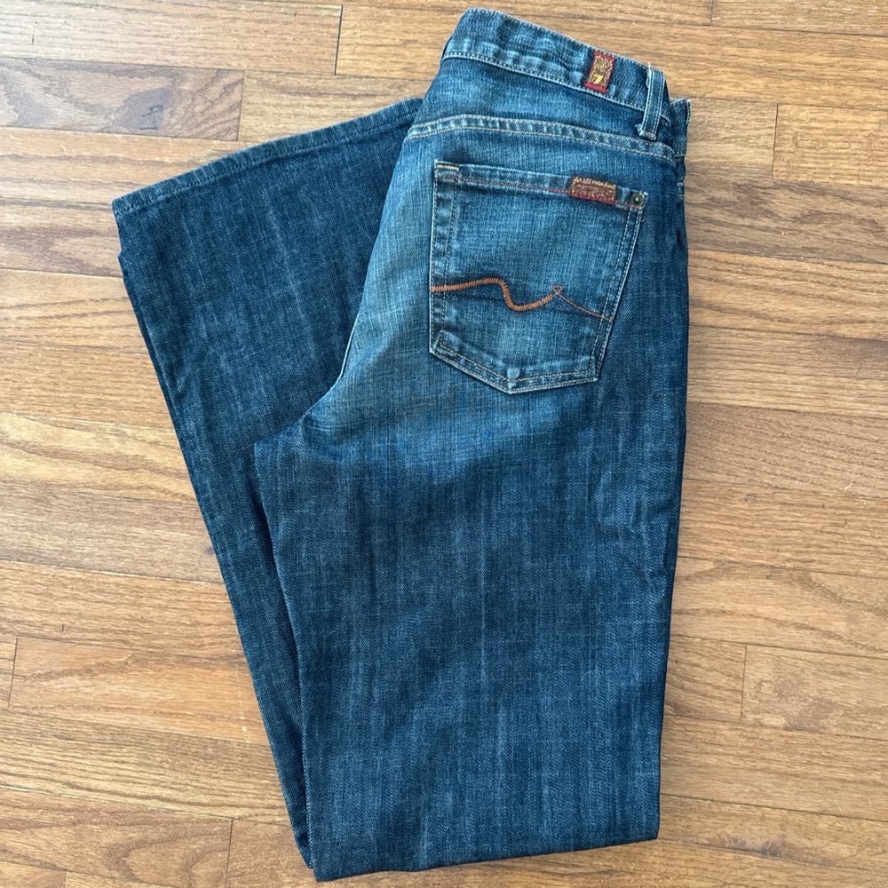 7 For All Mankind Dark Blue Relaxed Jeans 30x34